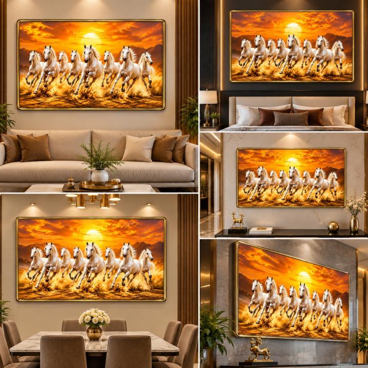 7 Horses-Golden religious Frame category reddy mate frame