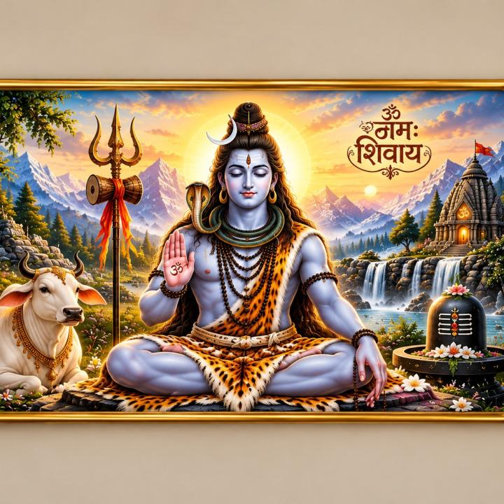 Shiv - Golden religious Frame category reddy mate frame