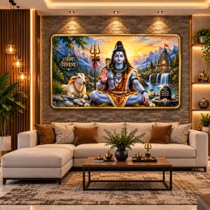 Shiv - Golden religious Frame category reddy mate frame