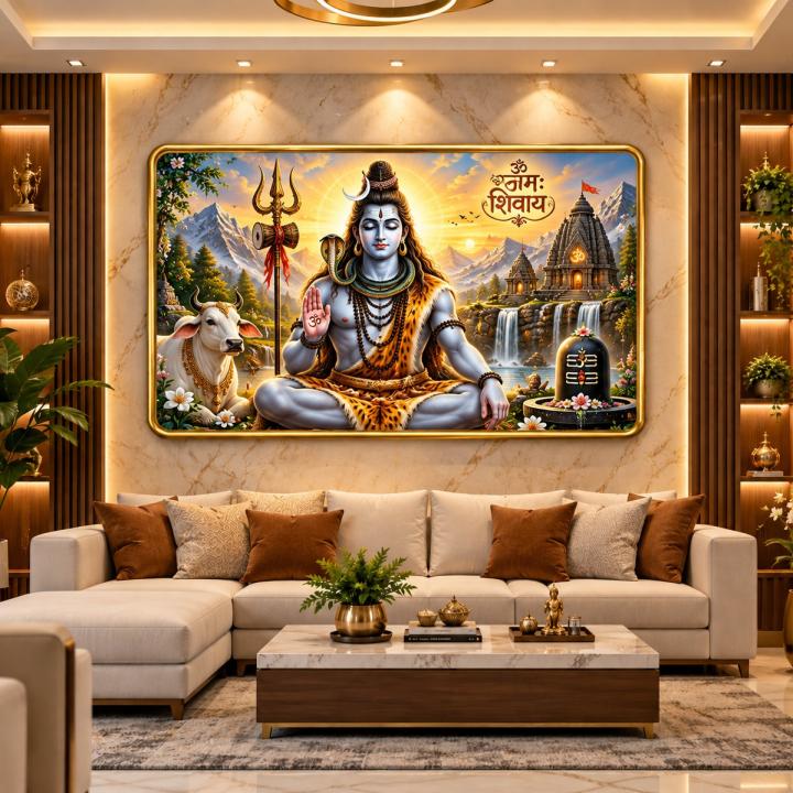 Shiv - Golden religious Frame category reddy mate frame
